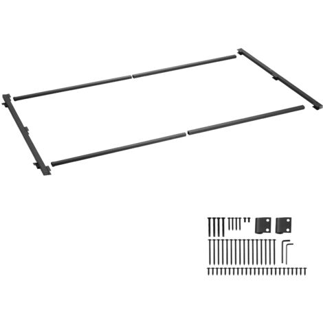 Mophorn Kit de construcción de portón, ajustable para aberturas de 60 a 96", de 6 a 7 pies de alto, marco completo anti-hundimiento, cerradura con pestillo y tornillos para cercas de madera, hierro