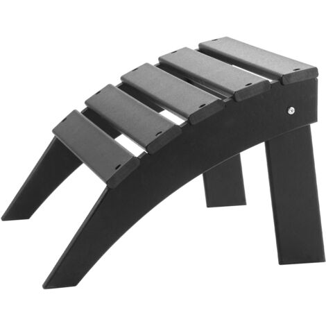 Mophorn Otomana Adirondack plegable de plástico HDPE de 18,7 x 19,7 x 13 pulgadas de, reposapiés resistente a la intemperie para silla Adirondack, color negro (1/5)
