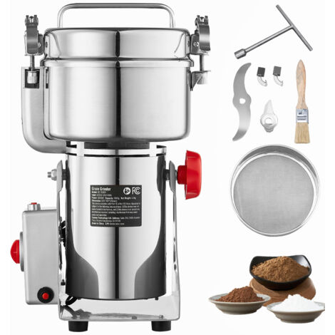 Mophorn Molinillo Eléctrico de Granos 1000g, 3000W Alta Velocidad, Acero Inoxidable, para Granos Secos, Especias, Cereales, Café, Maíz, Pimienta, Tipo Columpio