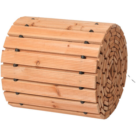 Mophorn Camino de jardín de madera: 4,8 m de largo x 43,2 cm de ancho, antideslizante y recto. Camino exterior de cedro enrollable con conexión de cable metálico. (1/5)