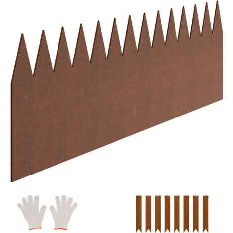 Mophorn Bordes de acero para jardín (6 unidades, 40 x 8 pulgadas), resistentes a la oxidación y a la intemperie, divisores de césped flexibles para parterres y caminos (1/5)