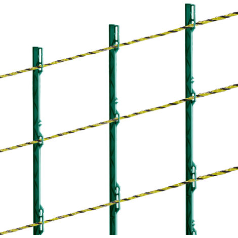 Mophorn Alambre de cerca eléctrica, alambre de polietileno portátil de 3366 pies 1026 m, 1/8" de diámetro, 6 hilos de acero inoxidable para conductividad confiable