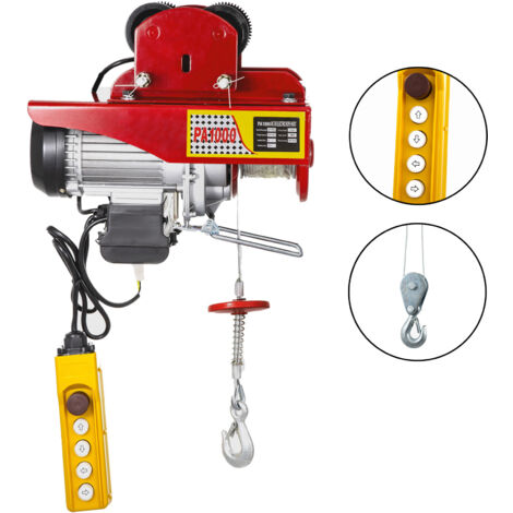 Mophorn Polipasto eléctrico de cable de acero con carro, capacidad de 1000 kg, control remoto, polipasto de elevación industrial