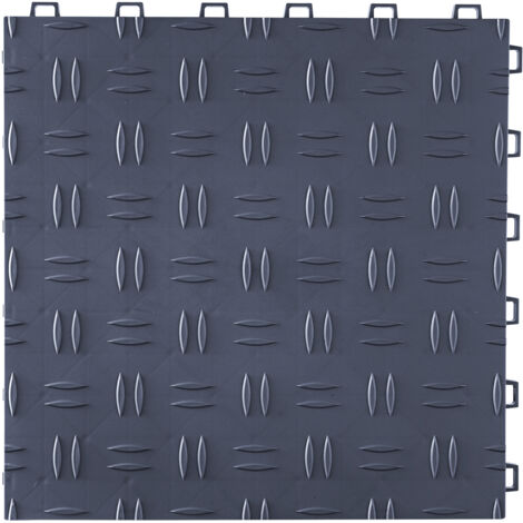 Mophorn Baldosas de Garaje Entrelazadas 50 Piezas Baldosas de PP para Suelo de Garaje 305 x 305 x 13,4 mm Textura Antideslizante de Doble Cara, para Garajes, Sótanos, Talleres de Reparación, Gris