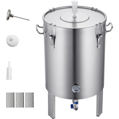 Mophorn Fermentador de Cerveza de 60L, Hervidor de Acero Inoxidable 304, Fermentador de Cubo de Cerveza para Elaboración de Cerveza, Suministros de Elaboración Casera con Base (1/5)