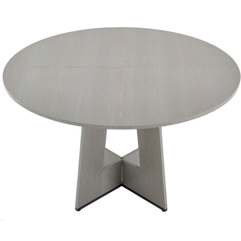 Mophorn Mesa de Comedor Redonda 120 cm de Madera para 2-4 Personas Mesa de Comedor Estilo Rústico para el Ocio con Patas de Madera Gruesas para Oficina, Hogar, Cocina, Sala de Estar, Gris, Solo Mesa