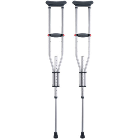 Mophorn Muletas para axilas, muletas para caminar con altura ajustable de 13 niveles, muletas de aluminio livianas para adultos y adolescentes, con almohadilla suave para axilas para cirugía de lesion