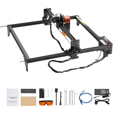 Mophorn Grabador láser de 5 W, máquina de corte y grabado láser con área de trabajo de 38 x 40 cm, velocidad de movimiento de 10000 mm/min