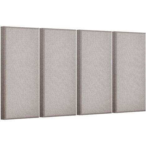 Mophorn Paneles acústicos de 4 piezas, 2 pulgadas de espesor, 23,6 x 11,8 pulgadas, paneles de absorción de sonido de fibra de vidrio, tableros de pared insonorizados autoadhesivos, color camello