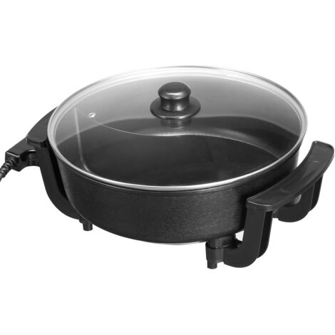 Mophorn Olla eléctrica de 1360 W, capacidad de 5 L, diseño de doble compartimento, revestimiento antiadherente, tapa de vidrio transparente y ajuste de temperatura (1/5)