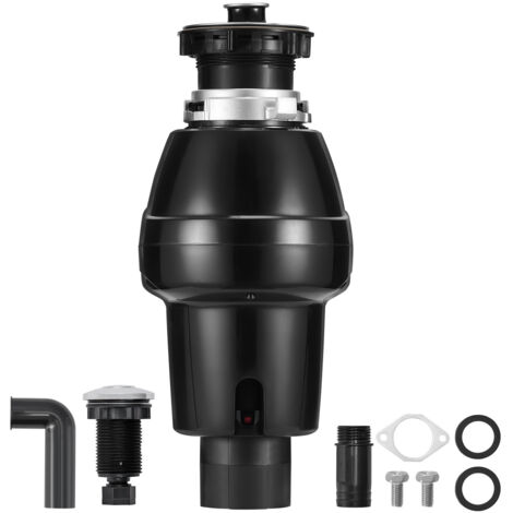 Mophorn Triturador de residuos de cocina, 3/4 HP, eliminación de desechos alimenticios, 3930 RPM, con cable de alimentación, ideal para uso doméstico, dimensiones 185 x 185 x 395 mm, color negro
