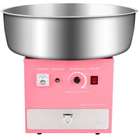 Mophorn Máquina eléctrica para hacer algodón de azúcar, 1000 W, con recipiente de acero inoxidable de 52 cm, incluye cuchara para azúcar y cajón, ideal para cumpleaños y reuniones familiares