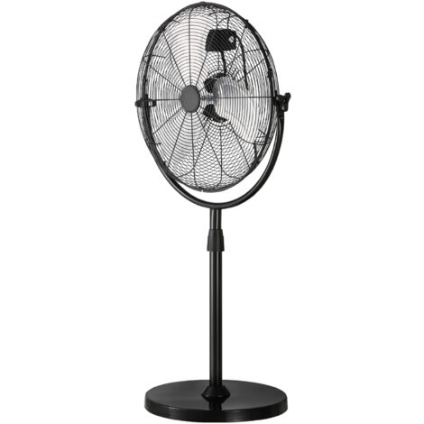 Mophorn Ventilador de Pedestal 56 cm con Altura Ajustable de 115 a 147 cm, 3 Velocidades y Flujo de Aire de 7,3 m/s, Ideal para Sala de Estar, Hogar u Oficina, Negro, 560 x 425 x 1470 mm