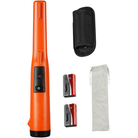 Mophorn Pinpointer Detector de Metales IP68 Puntero de Metal Portátil Totalmente Impermeable Profundidad de Detección 114mm Pinpointer exploración 3 Modos con Estuche Batería de 9 V para Adultos Niños