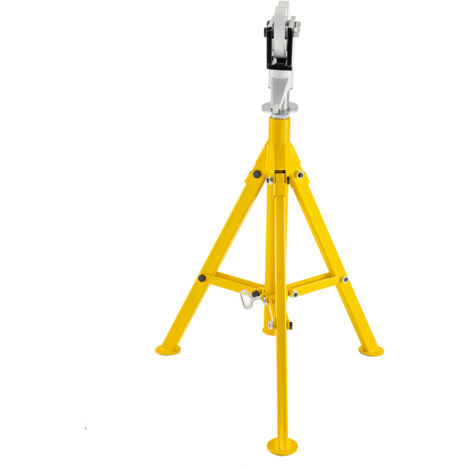 Mophorn Soporte para gato de tuberías plegable altura ajustable de 32" a 55", soporte para tuberías con cabezal de rodillo con capacidad de 2 toneladas, para roscar tuberías y cortar orificios, capaci