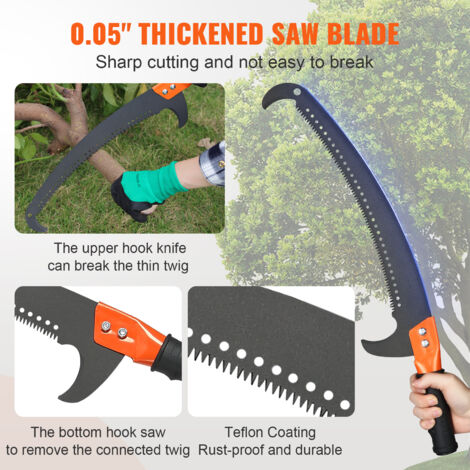27-Foot Manual Pole Saw – 8-Section Tree Pruner With Scissor Action, Great For High Branches!