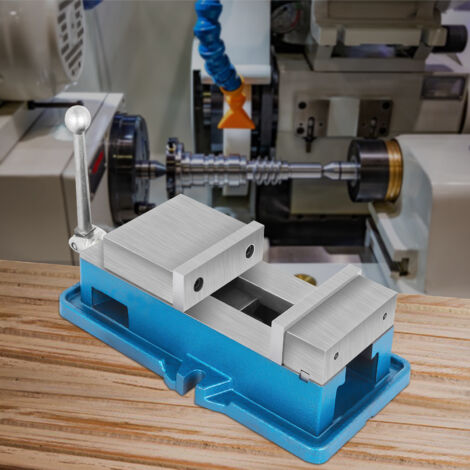 Mophorn Mordaza de banco Super-Lock de 5", abrazadera de banco de alta precisión para máquinas NC/CNC, ancho de mordaza de 125 mm, abrazadera de banco con bloqueo para taladrado, abrazadera