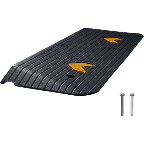 Mophorn Rampa de umbral de goma mejorada de Mophorn,elevación de 1,5",rampa de bordillo antideslizante para puertas,sillas de ruedas y scooters,soporta 33 069 libras