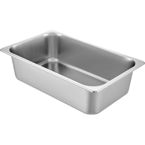 Mophorn Paquete de 6 sartenes para mesa de vapor , tamaño completo de 20,9 x 12,8 x 5,9 pulgadas de profundidad, recipientes para alimentos de acero inoxidable, bandejas para horno antiatasco para hot