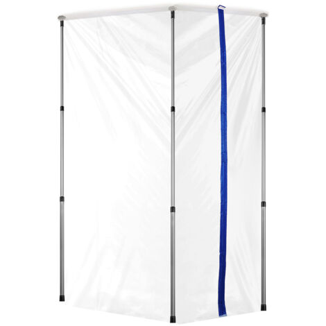 Mophorn Juego de barras protectoras contra el polvo de 10 pies de: incluye 4 barras telescópicas, cierre magnético, bolsa de transporte y película plástica de 32,8 x 13,12 pies (1/5)