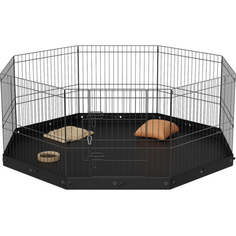 Mophorn Valla para Perros de 61x61 cm, Parque de Juego para Perros, Conejos, Gatos, Cachorros, con Valla para Mascotas Pequeñas y Medianas, 8 Paneles de Malla Metálica Plegables para Camping, Viaje