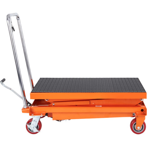 Mophorn Mesa elevadora hidráulica, capacidad de 770 lb, altura de elevación de 59, elevador manual de tijera doble con 4 ruedas y almohadilla antideslizante para un manejo eficiente
