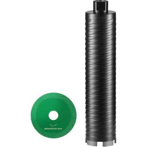 Mophorn Broca de diamante para ladrillos y bloques, taladro de núcleo de diamante húmedo/seco de 63,5 mm, taladro de núcleo de hormigón, profundidad de perforación de 241,3 mm, rosca hembra de 5/8"-11