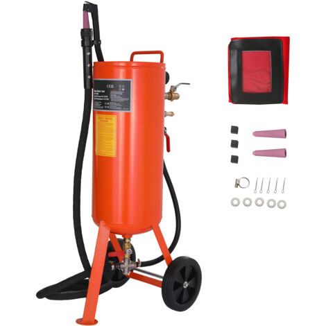 Mophorn Kit de Chorro de Arena de Alta Presión 60-110 PSI Tanque de Chorro de Arena Abrasivo Portátil 137 L con 2 Boquillas de Cerámica y Separador de Agua y Aceite para Eliminar Pintura, Manchas, Óxi