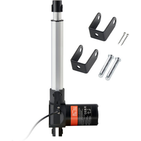 Mophorn Actuador Lineal de 12V, Actuador de Movimiento Lineal de Alta Resistencia 200mm 6000N 5mm/s con Soporte de Montaje y Protección IP44 para Puertas Electricas, Maquinaria Industrial, Barcos, Car (1/5)