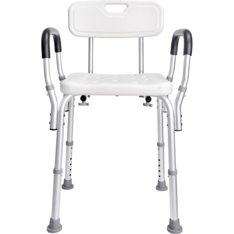 Mophorn Silla de ducha de altura ajustable , asiento de ducha con respaldo, banco de baño antideslizante, silla de baño para personas mayores y discapacitadas, capacidad de 158,8 kg, ideal para ducha