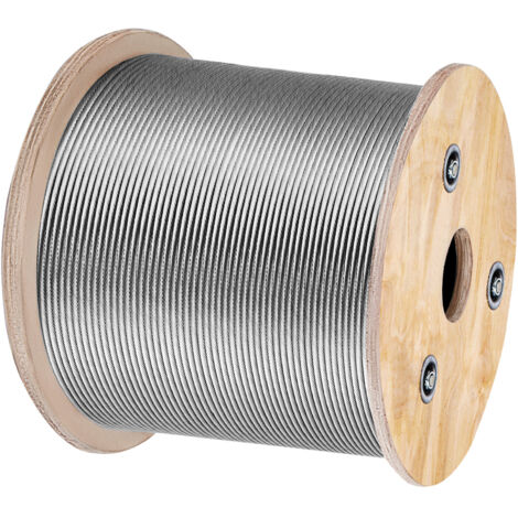 Mophorn Cable de acero inoxidable T316 de 1/8" de : cable de 7 x 7, 500 pies para barandillas, terrazas y proyectos de bricolaje