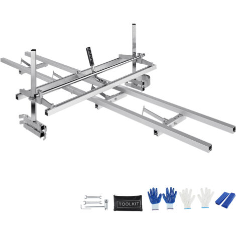 Mophorn Sistema de guía de riel y aserradero de motosierra , aserradero portátil para barra guía de 14" a 36", riel de aluminio de 9 pies para carpinteros y trabajadores de la madera, fresado de sierr