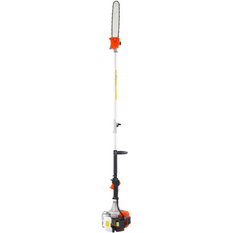 Mophorn Motosierra de Pértiga a Gasolina, Herramienta Inalámbrica de 52 cc y 2 Tiempos con Barra de Corte de 35,6 cm, Depósito de Combustible de 850 ml y Longitud Ajustable de 2,2 a 2,94 m
