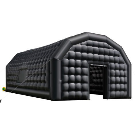 Mophorn Tienda inflable para eventos, carpa de 9 x 6 x 4 m con soplador de 1100 W, sacos de arena y 2 ventanas, ideal para celebraciones, bodas y reuniones, color negro