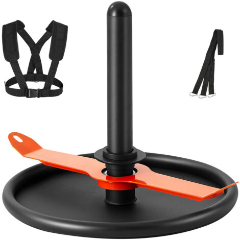 Mophorn Trineo de entrenamiento de fuerza para potenciar la velocidad en ejercicios atléticos, equipo de fitness con arnés, compatible con discos de pesas de 51 mm, en colores naranja y negro