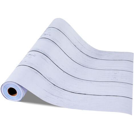 Mophorn Papel pintado autoadhesivo con diseño de madera blanca, ideal para decorar paredes, muebles, dormitorios, cocinas, oficinas, baños y escritorios. Dimensiones: 450 x 15000 x 0,16 mm.
