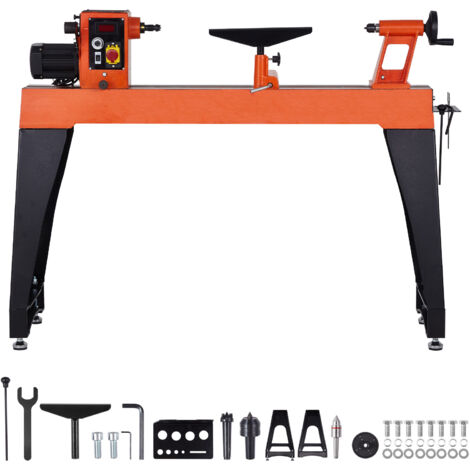 Mophorn Torno Vertical de Carpintería de 1100 W con Velocidad Ajustable de 0 a 3200 RPM, Mesa de Trabajo de 406 x 1020 mm, Motor de CC sin Escobillas para Proyectos de Carpintería