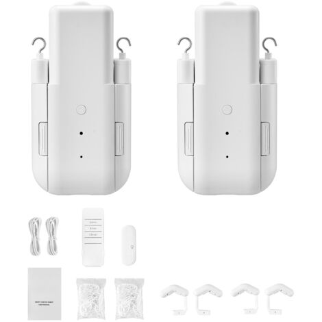 Mophorn Juego de 2 Dispositivos Automáticos para Cortinas, Sistema Inteligente con Control por App y Mando a Distancia, Compatible con Alexa y Google Home, Función de Programación (1/5)