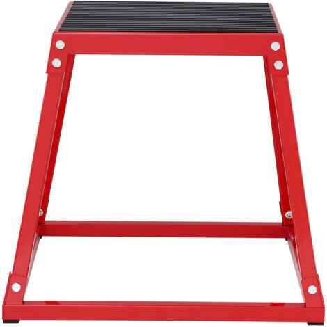 Mophorn Cajón de salto pliométrico, 18 pulgadas, plataforma de acero para gimnasio en casa, antideslizante, rojo, para entrenamiento y fortalecimiento muscular