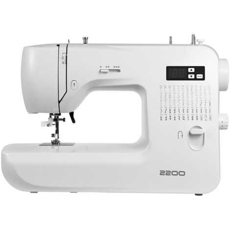 Mophorn Máquina de Coser Digital con 60 Tipos de Puntadas, Pantalla LED, Pedal y Luz Incorporada, Diseño Robusto con Motor Potente para Proyectos de Costura, Blanco
