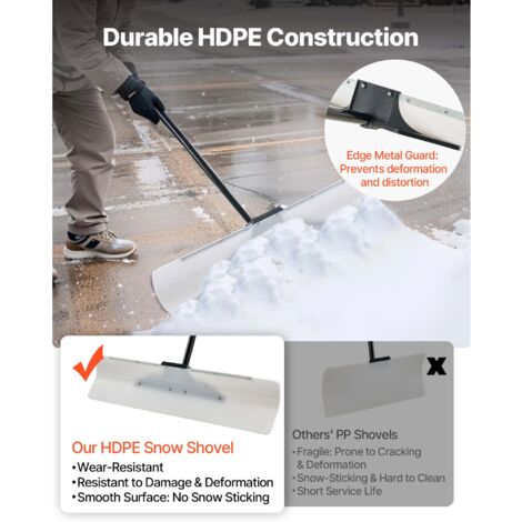 Pala Bellota Pala Quitanieves KADAX, Ancho 49 Cm, Mango Ergonómico En T, Plástico Resistente, Negro, Ideal Para Nieve Y Hielo Pala Para Quitar Hielo Y Nieve