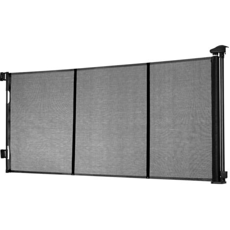 Mophorn Puerta Retráctil 3250x790 mm, Barrera de Seguridad para Mascotas, Malla Transpirable que Facilita el Paso, Ideal para Escaleras, Puertas, Pasillos y Salas de Juegos, Color Negro