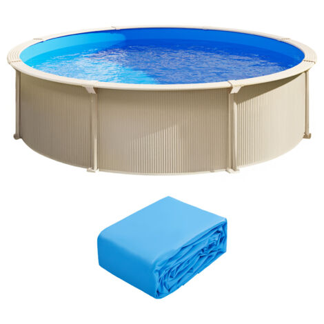 Mophorn Revestimiento de vinilo para piscina redonda de 350 cm, adecuado para paredes de 120 cm de altura. Ideal como reemplazo para piscinas elevadas, en color sólido.