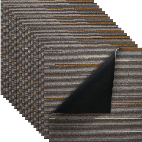 Mophorn Losetas de Alfombra Modulares, 609,6 x 609,6 x 6 mm, Cubren 9 m², Fáciles de Instalar y Sustituir, Ideales para Apartamentos, Oficinas y Propiedades de Alquiler, Marrón Oscuro, Pack de 24