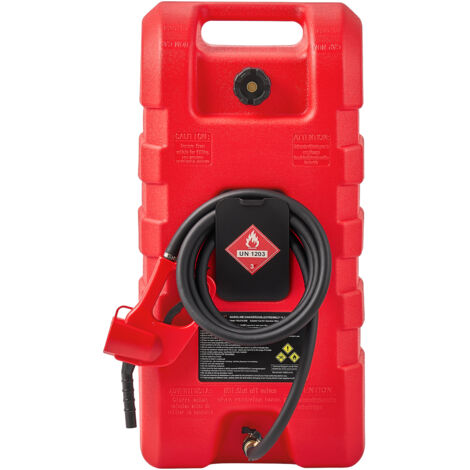 Mophorn Tanque de Combustible Portátil con Bomba Manual y Gravedad, Manguera de 10 pies, Contenedor con Ruedas para Gasolina y Diésel en Lanchas