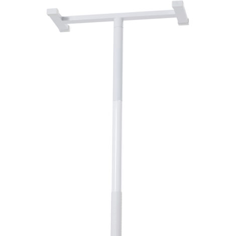 Mophorn Barra de Transferencia de Piso a Techo para Baño con Montaje a Tensión y Mango Curvo Antideslizante, soporta hasta 136 kg, ideal para Personas Mayores, color Blanco