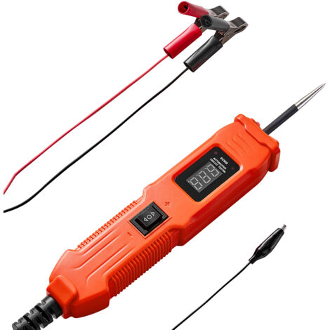 Mophorn Comprobador de Circuitos Automotrices con Sonda, Pantalla LED, Luz Incorporada, Voltímetro de 6-36 DCV, Cable de 4 m y Estuche de ABS, Dimensiones 240 x 40 x 33 mm, Color Naranja (1/5)
