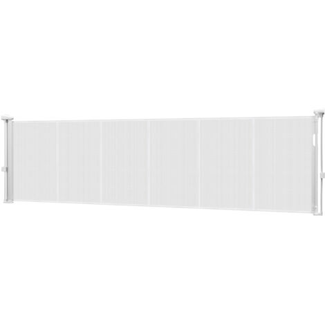Mophorn Puerta retráctil ajustable hasta 280 cm de ancho y 87 cm de alto, diseñada como barrera de seguridad extensible. Incluye panel de malla transpirable, ideal para escaleras, puertas, blanco.