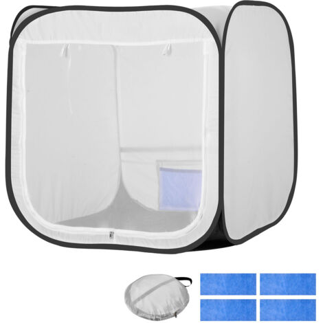 Mophorn Cabina de pintura portátil, espacio de trabajo de 72 x 72,5 x 5 cm, tienda plegable para pintura en aerosol, ideal para maquetas, esculturas, 760 x 770 x 780 mm, color blanco (1/5)