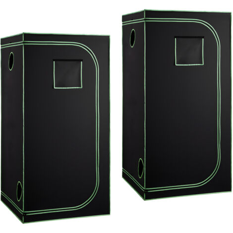 Mophorn Armario de cultivo interior 100x100x200 cm, carpa con ventana de observación, bandeja inferior y cierre de cremallera, fabricada con Mylar 600D reflectante, ideal para plantas y vegetales